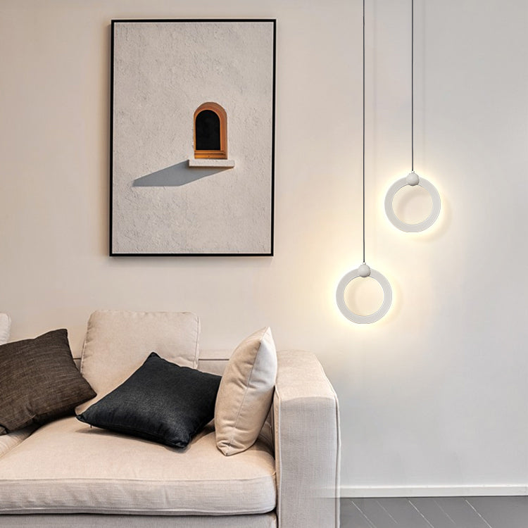 Acryl cirkelvormige LED -hangende lamp in moderne minimalistische stijl aluminium hanglamp voor slaapkamer