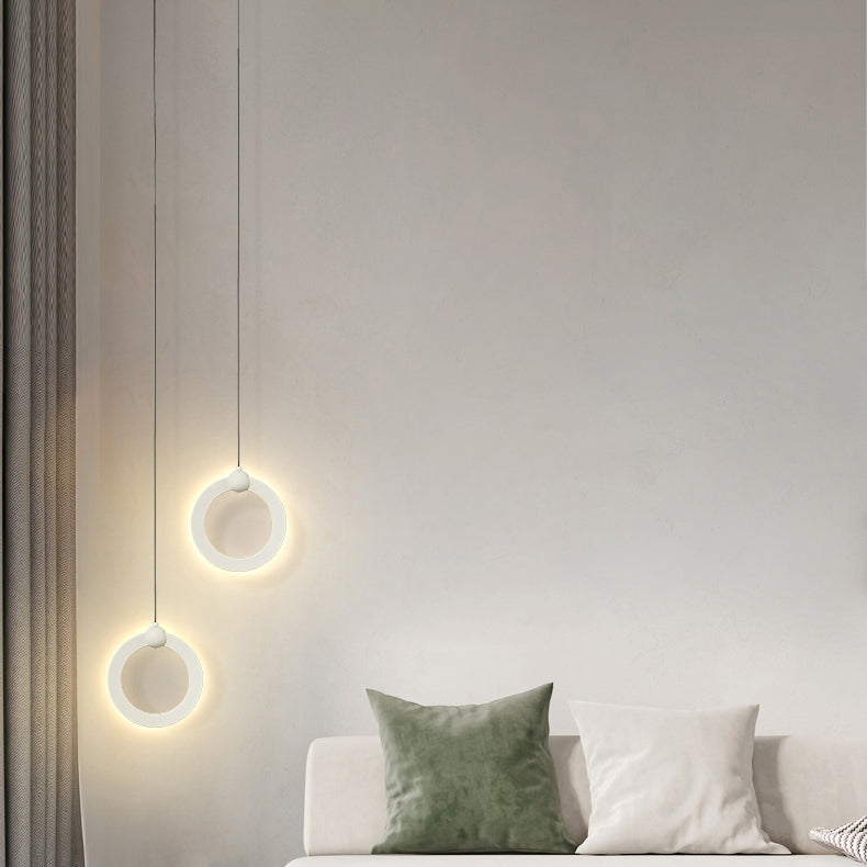 Acryl cirkelvormige LED -hangende lamp in moderne minimalistische stijl aluminium hanglamp voor slaapkamer
