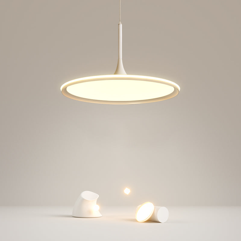 Silikonkreis -LED -Anhänger Licht im modernen prägnanten Stil Aluminium Innenlampe