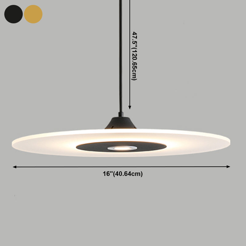 Moderne künstlerische LED Hängende Lampe Schmiedeeisen kreisförmiges Anhänger Licht mit Acrylschatten