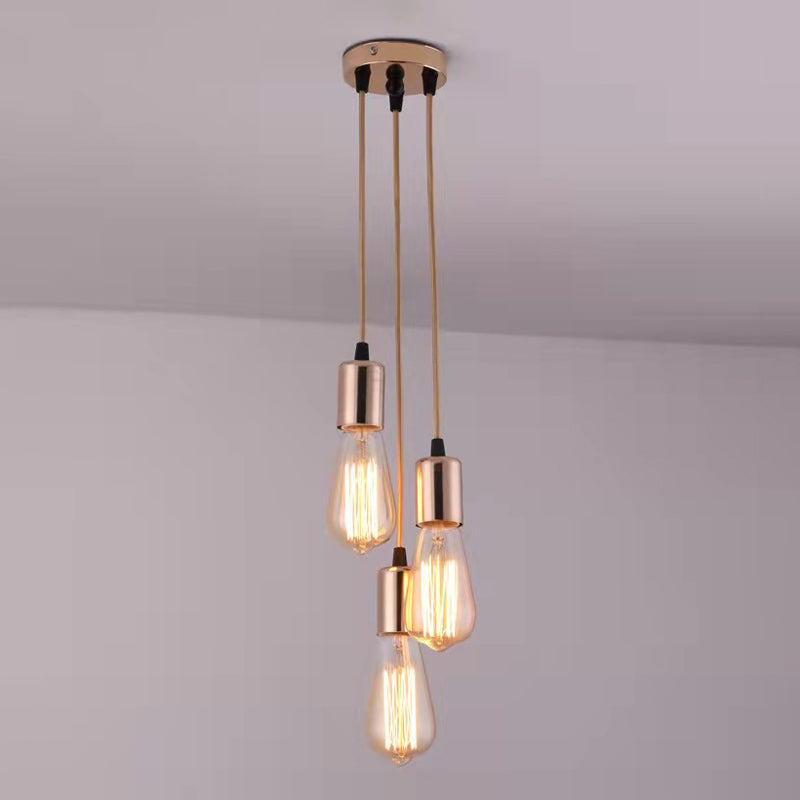 Lampada sospesa a 3 luci vintage industriale Light a sospensione in ferro battuto per spazi interni