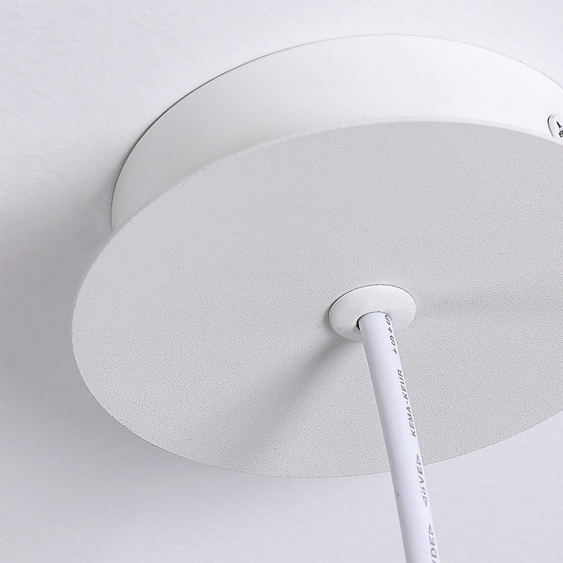 Moderne minimalistische LED -hangende lamp gelakte ijzeren schotel hanglamp met acrylschaduw