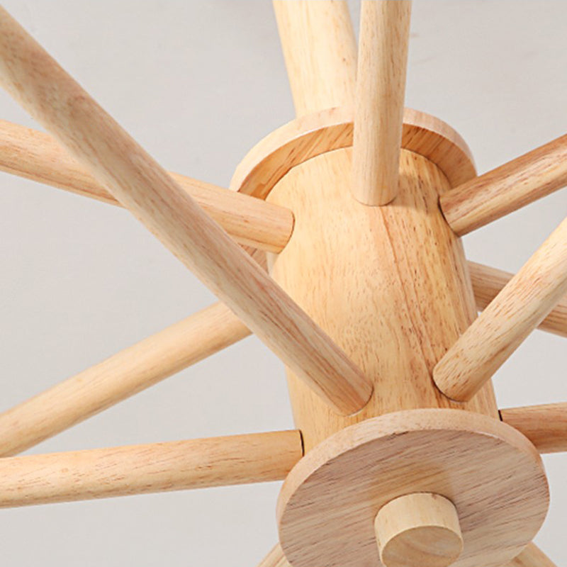 Beige Chandelier Light Fixtures Modern Multi-Head Hanging Pendant Lamps for Living Room