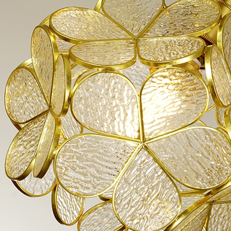 Plafonnier de style colonial pour salon, luminaire semi-aérien en verre et métal