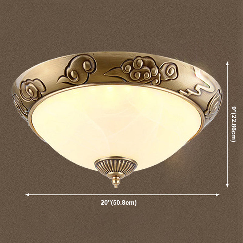 Plafonnier géométrique en verre blanc, Style traditionnel, plafonnier pour chambre à coucher