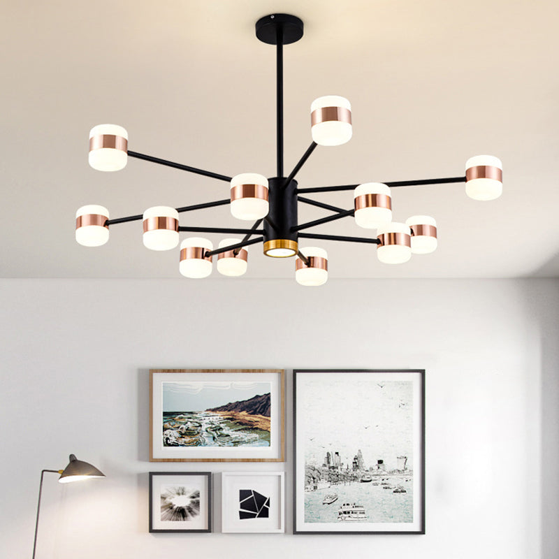 Rose Gold Sputnik Chandelier Postmodern LED Acrylic Pendant Light Fixture