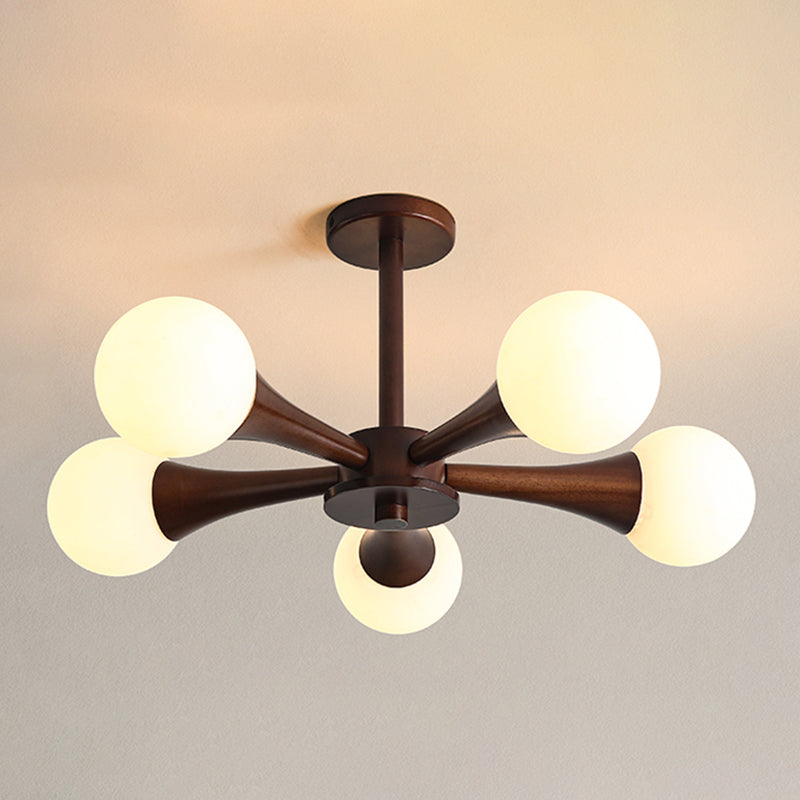 Globe Chandelier Light Fixtures Modern Multi-Head Hanging Pendant Lights with White Glass Shade