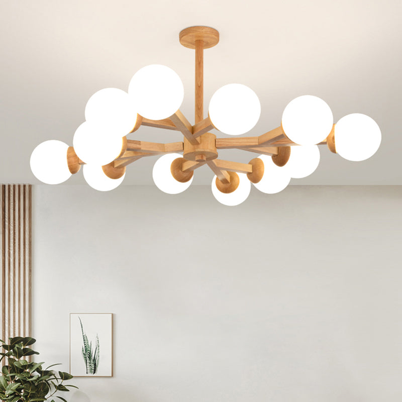 Globe Chandelier Light Fixtures Modern Multi-Head Hanging Pendant Lamps with White Glass Shade