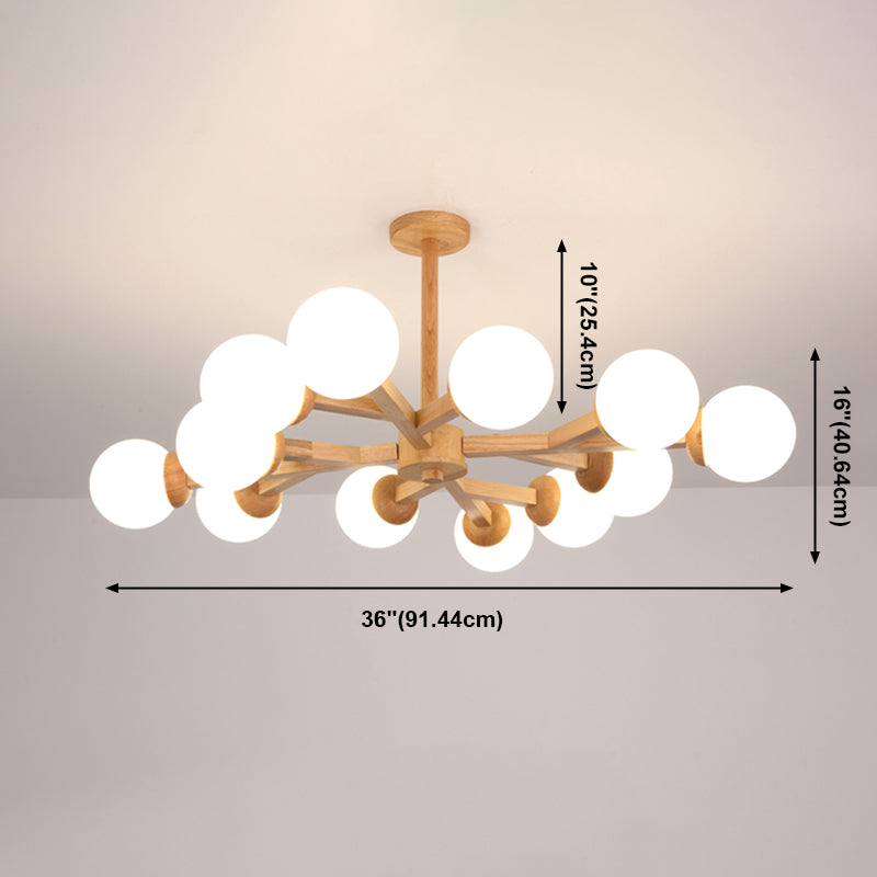 Globe Chandelier Light Fixtures Modern Multi-Head Hanging Pendant Lamps with White Glass Shade