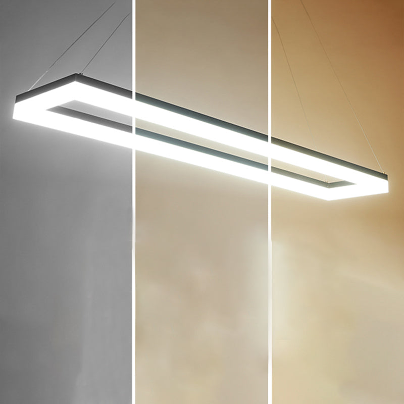 Nordic Modern Hanging Light Office LED Einfache Rechteck -Anhängerleuchte
