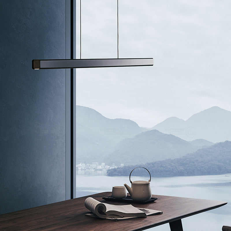 Noordse moderne hangende lichte eetkamer led eenvoudige rechthoek hangsellamp