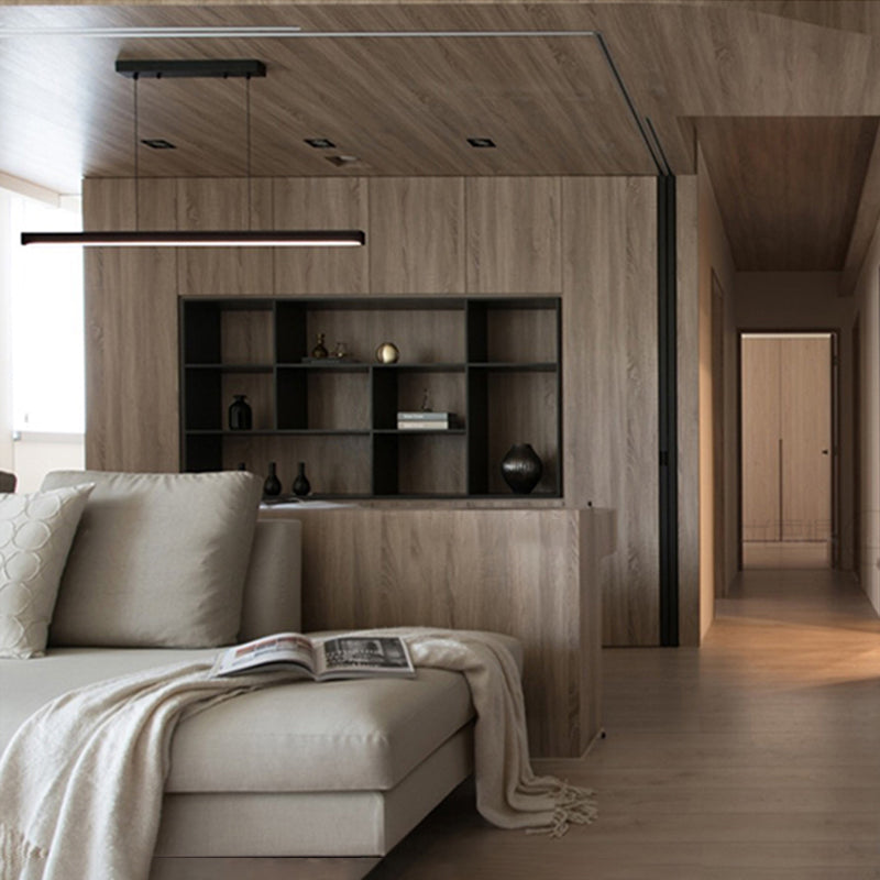 Noordse moderne hangende lichte eetkamer led eenvoudige rechthoek hangsellamp