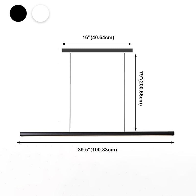 Noordse moderne hangende lichte eetkamer led eenvoudige rechthoek hangsellamp