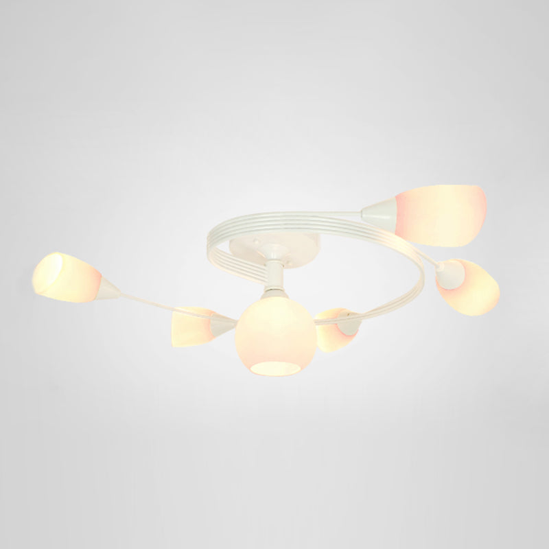 Witte glazen inbouwlamp Moderne stijl Eenvoud Slaapkamerplafondlamp