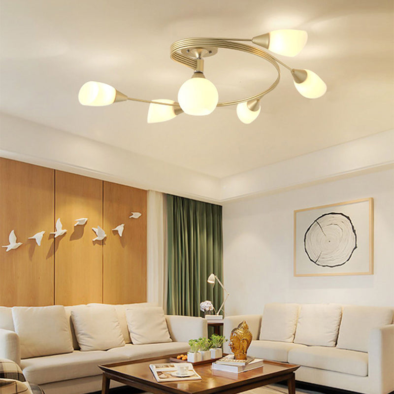 Witte glazen inbouwlamp Moderne stijl Eenvoud Slaapkamerplafondlamp