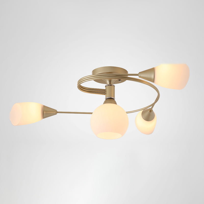 Witte glazen inbouwlamp Moderne stijl Eenvoud Slaapkamerplafondlamp