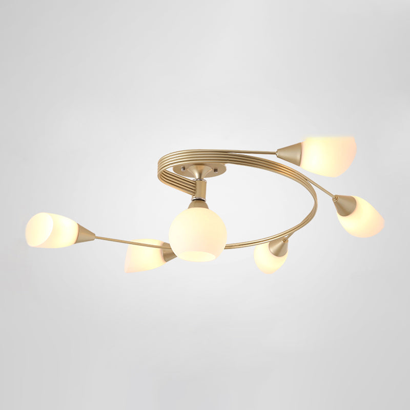 Witte glazen inbouwlamp Moderne stijl Eenvoud Slaapkamerplafondlamp