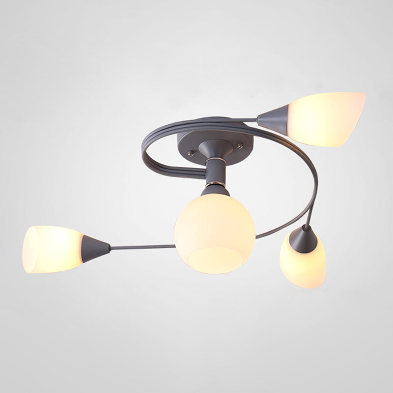 Witte glazen inbouwlamp Moderne stijl Eenvoud Slaapkamerplafondlamp