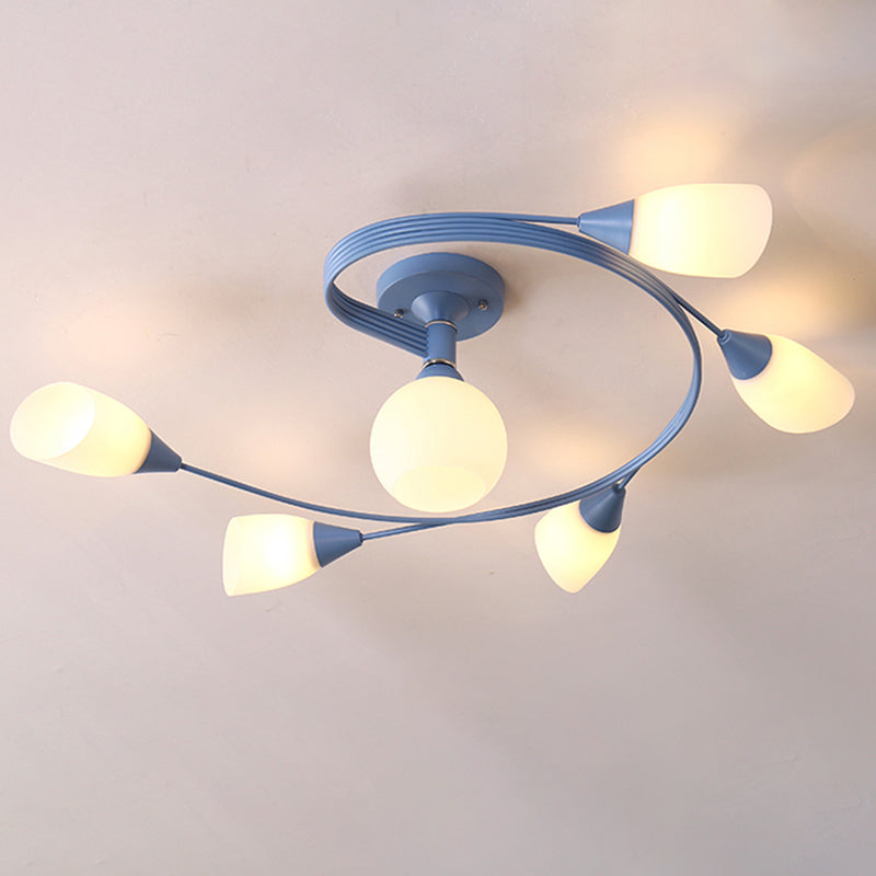 Witte glazen inbouwlamp Moderne stijl Eenvoud Slaapkamerplafondlamp