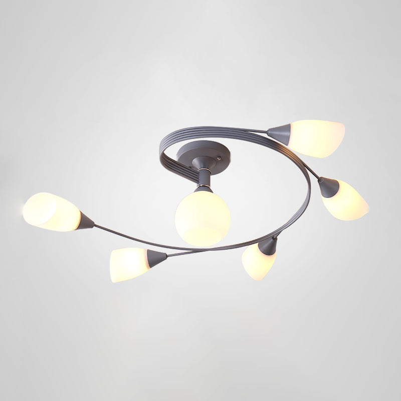 Witte glazen inbouwlamp Moderne stijl Eenvoud Slaapkamerplafondlamp