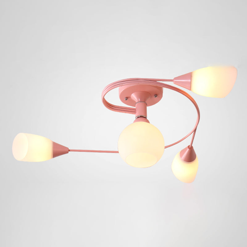 Witte glazen inbouwlamp Moderne stijl Eenvoud Slaapkamerplafondlamp
