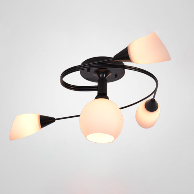 Witte glazen inbouwlamp Moderne stijl Eenvoud Slaapkamerplafondlamp