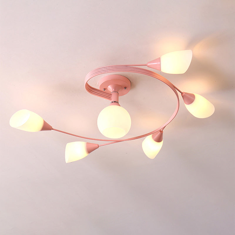 Witte glazen inbouwlamp Moderne stijl Eenvoud Slaapkamerplafondlamp
