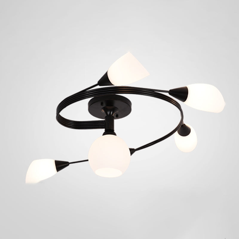 Witte glazen inbouwlamp Moderne stijl Eenvoud Slaapkamerplafondlamp