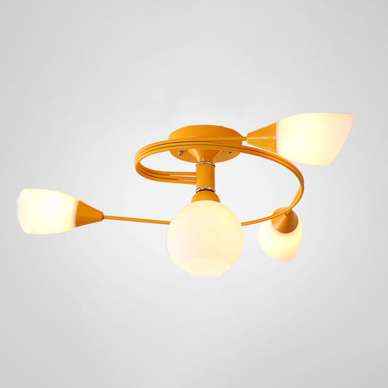 Witte glazen inbouwlamp Moderne stijl Eenvoud Slaapkamerplafondlamp