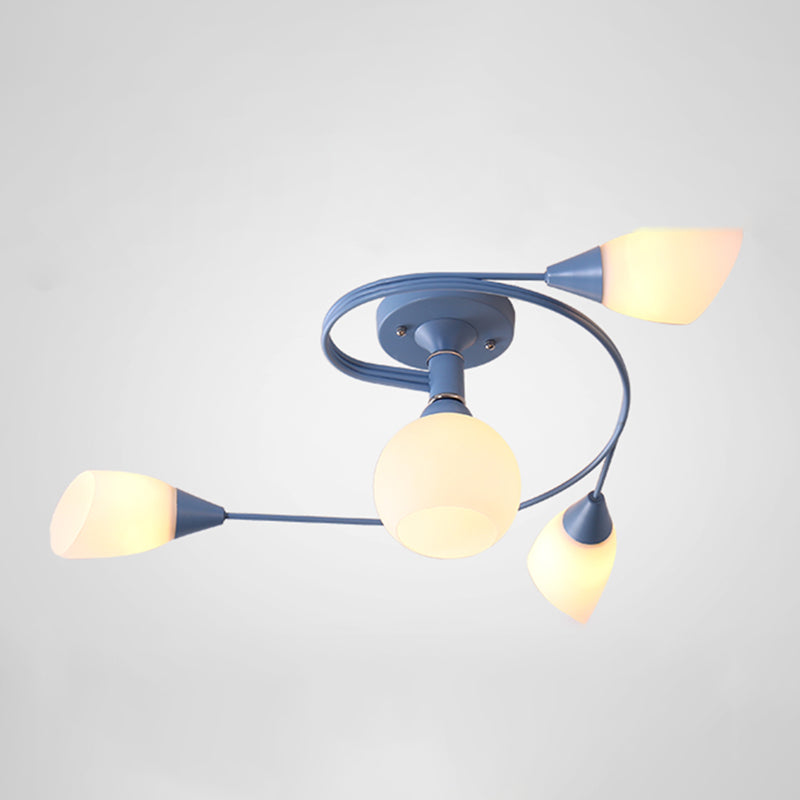 Witte glazen inbouwlamp Moderne stijl Eenvoud Slaapkamerplafondlamp