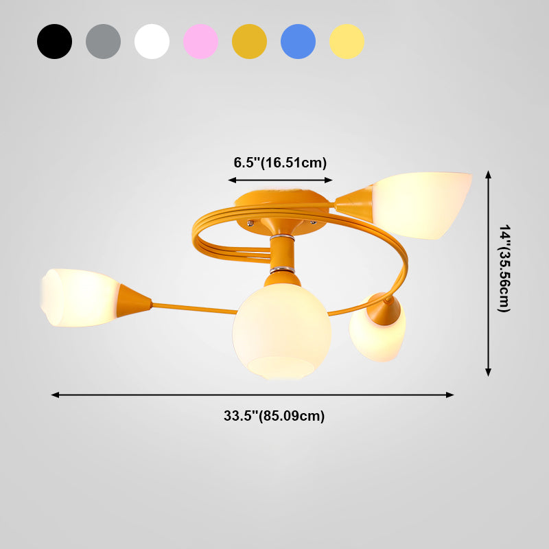 Witte glazen inbouwlamp Moderne stijl Eenvoud Slaapkamerplafondlamp