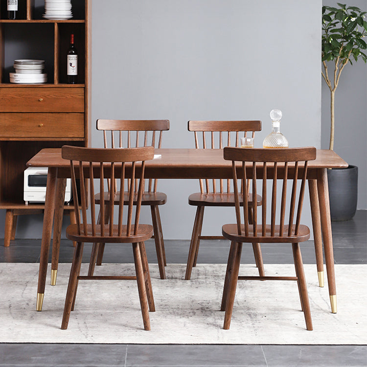 Mesa de comedor rectangular tradicional de madera sólida Mesa de comedor de madera con 4 patas