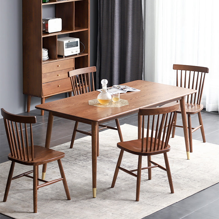 Mesa de comedor rectangular tradicional de madera sólida Mesa de comedor de madera con 4 patas