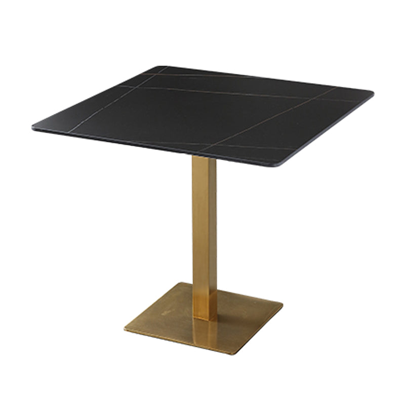 Industrial Square Esstisch gesinterte Steintisch mit Metallbasis für Zuhause