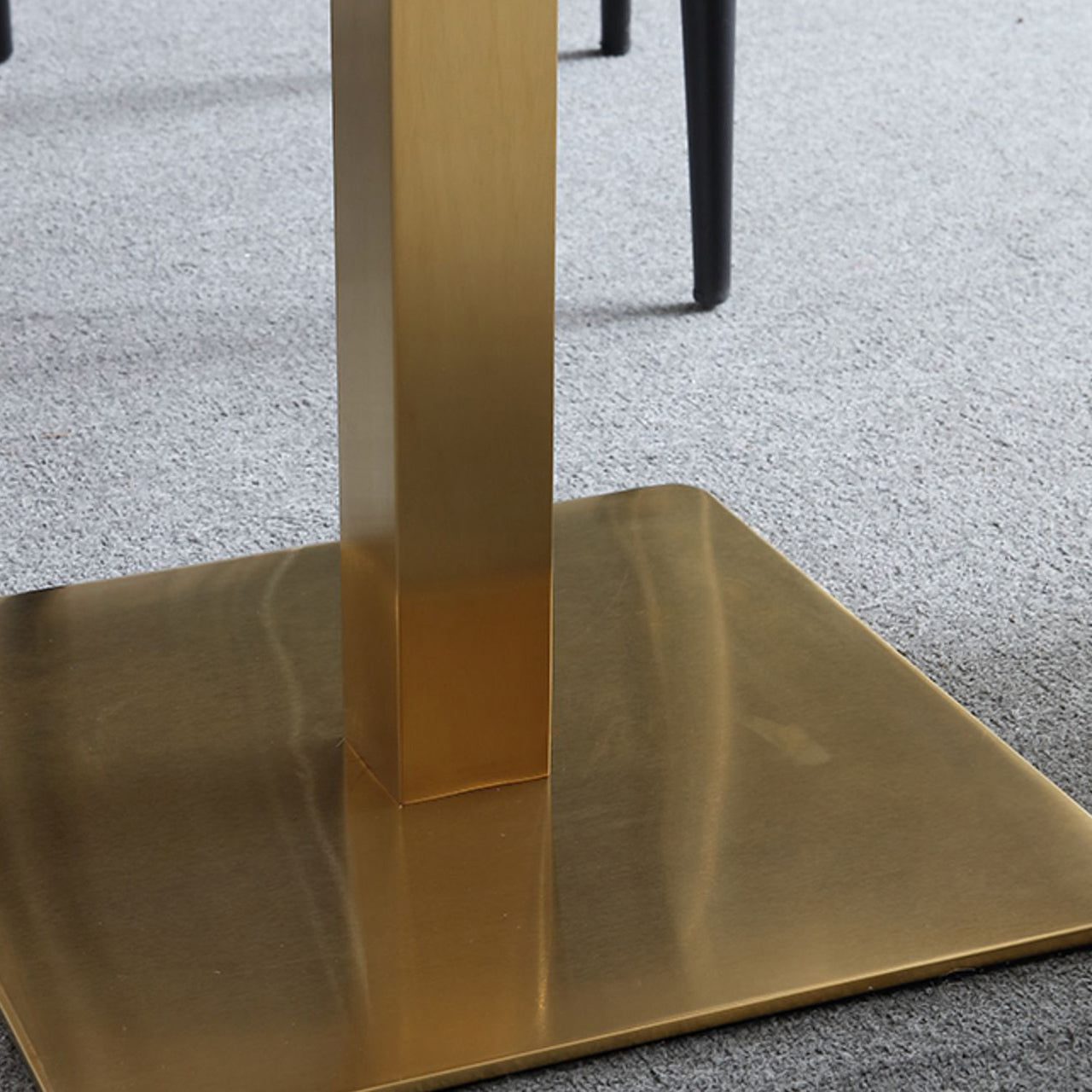 Industrial Square Esstisch gesinterte Steintisch mit Metallbasis für Zuhause