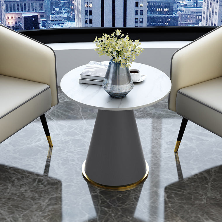 Round Table 23.6'' Dinette Table Traditional Luxury Dinner Room Table with Pedestal Casual