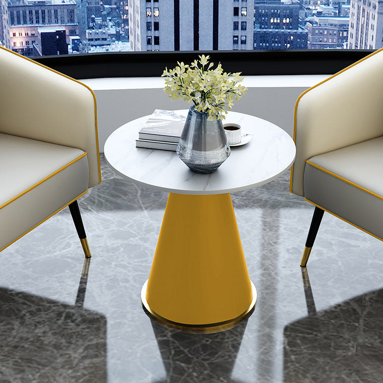 Round Table 23.6'' Dinette Table Traditional Luxury Dinner Room Table with Pedestal Casual