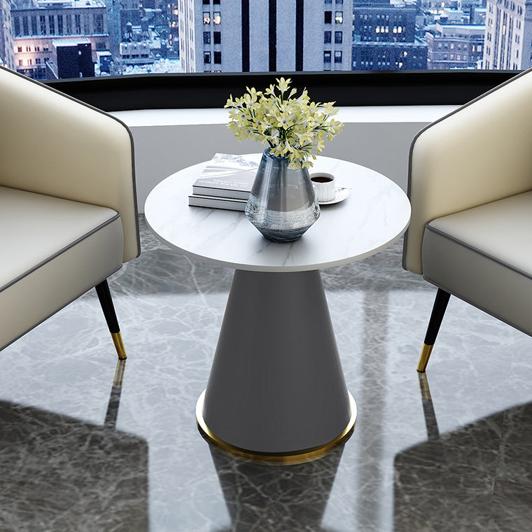 Round Table 23.6'' Dinette Table Traditional Luxury Dinner Room Table with Pedestal Casual