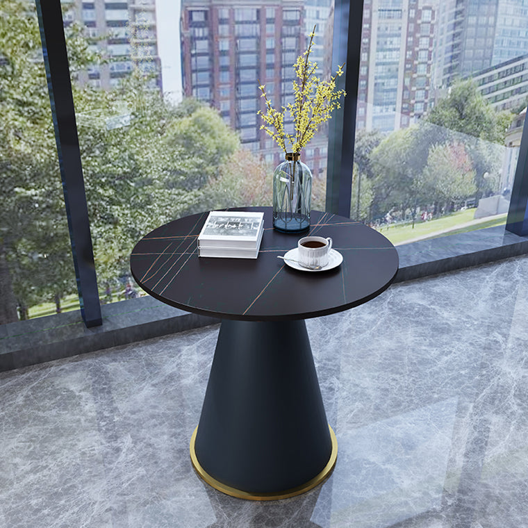 Round Table 23.6'' Dinette Table Traditional Luxury Dinner Room Table with Pedestal Casual