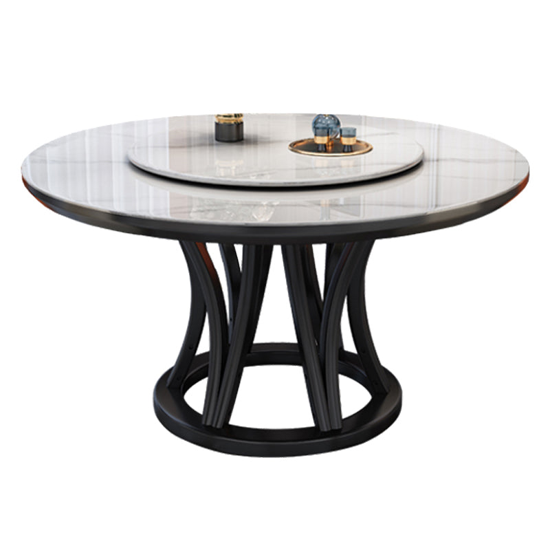 Simplicidad Mesa de comedor Base de madera de ceniza Mesa redonda de una sola base para el hogar