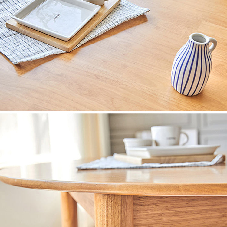 Mesa redonda de madera de goma para restaurantes Modern de comedor en naturaleza/nogal con 4 patas