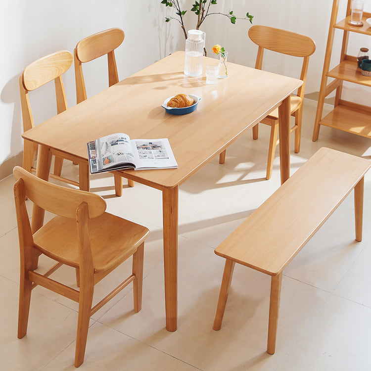 Mesa de madera de haya rectangular para la mesa de comedor moderna del restaurante con 4 patas