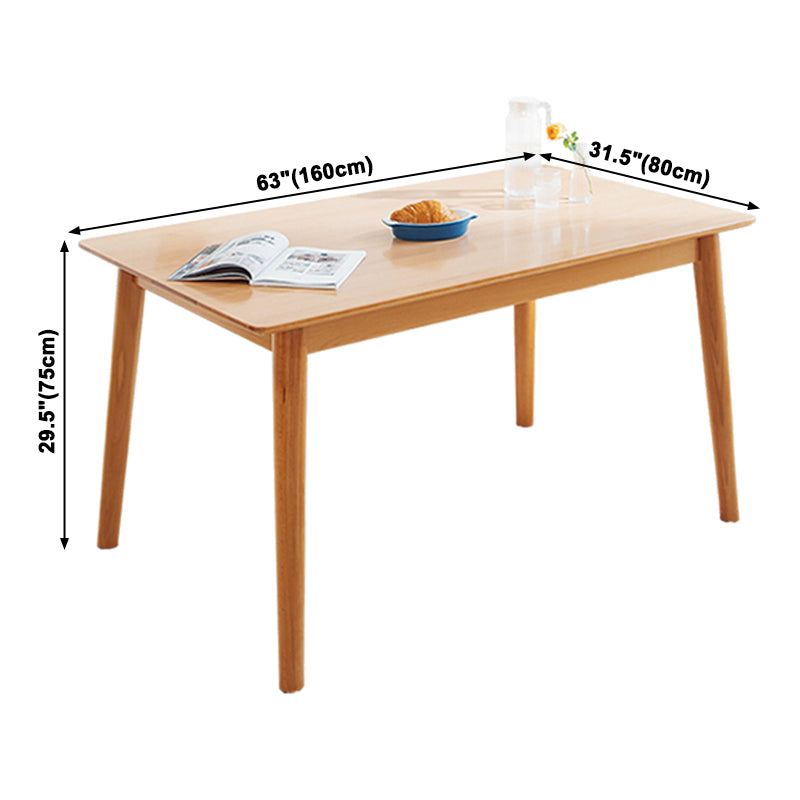 Mesa de madera de haya rectangular para la mesa de comedor moderna del restaurante con 4 patas