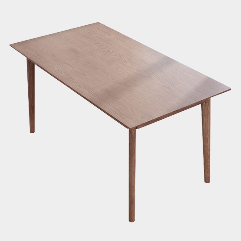 Rectangle Ash Wood Table in Nature/Walnut Modern Dining Table with 4 Legs for Restaurant