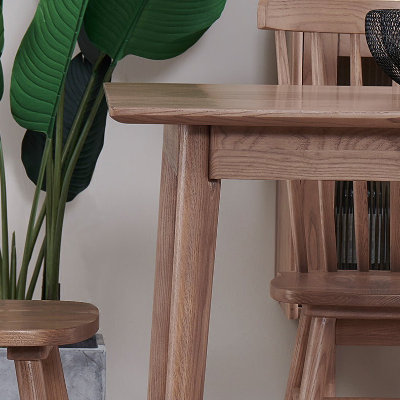 Rectangle Ash Wood Table in Nature/Walnut Modern Dining Table with 4 Legs for Restaurant