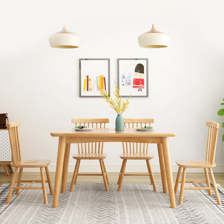 Eenvoud rechthoek eettafel eiken vaste houten tafel met 4 poten voor eetkamer