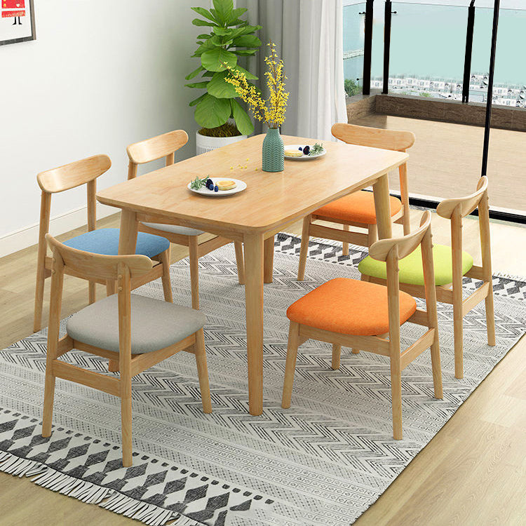Eenvoud rechthoek eettafel eiken vaste houten tafel met 4 poten voor eetkamer
