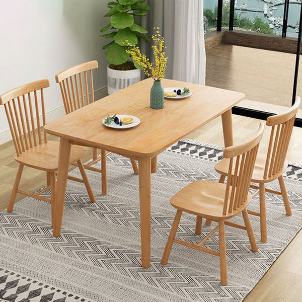 Eenvoud rechthoek eettafel eiken vaste houten tafel met 4 poten voor eetkamer