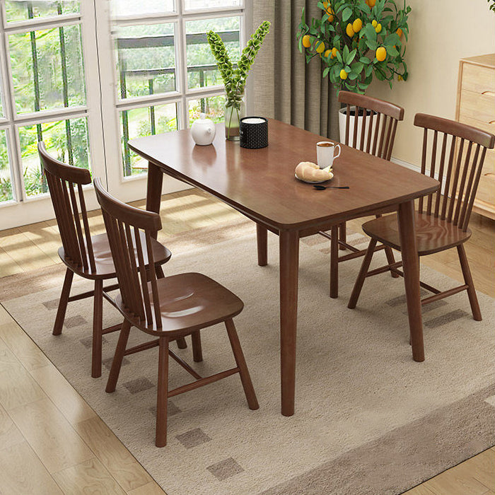 Eenvoud rechthoek eettafel eiken vaste houten tafel met 4 poten voor eetkamer