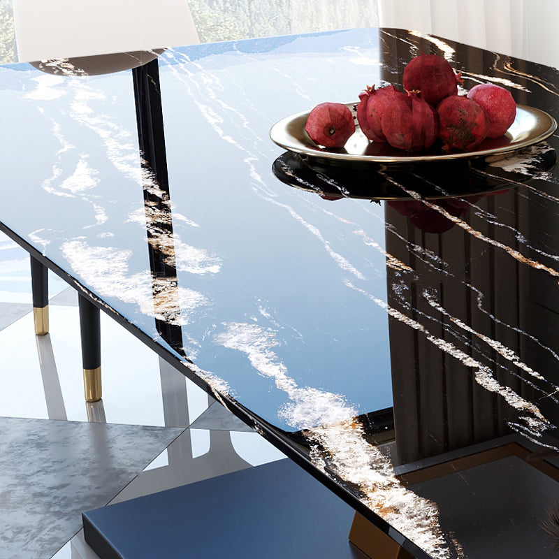 Traditional Luxury Dining Table Sintered Stone Table with Pedestal Base for Dining Room